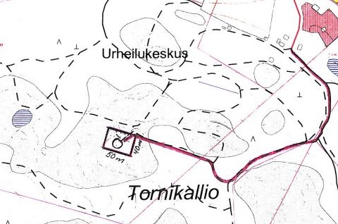 Porttikallion maisematornin kartta Kartta Porttikallion maisematornista. Kuva on ote hankkeen sopimusaineistosta.