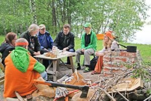 Vihreiden nokipannukahvit Hyrkin rannassa
