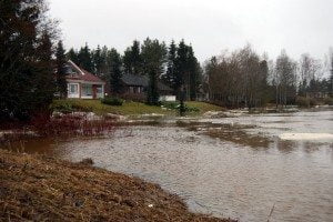Loimijoki tulvii Huittisissa