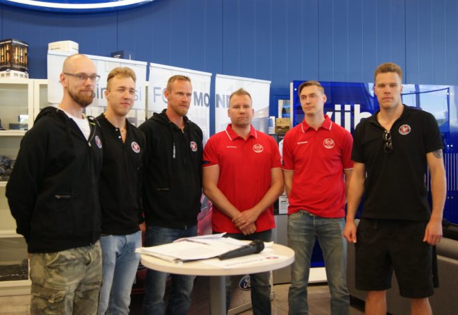 Olli Kunnari, Joonas Oksala, Mikko Esko, päävalmentaja Sami Kurttila, 2-valmentaja Janne Kangaskokko ja Urpo Sivula ovat jo valmiina alkavaan kauteen.