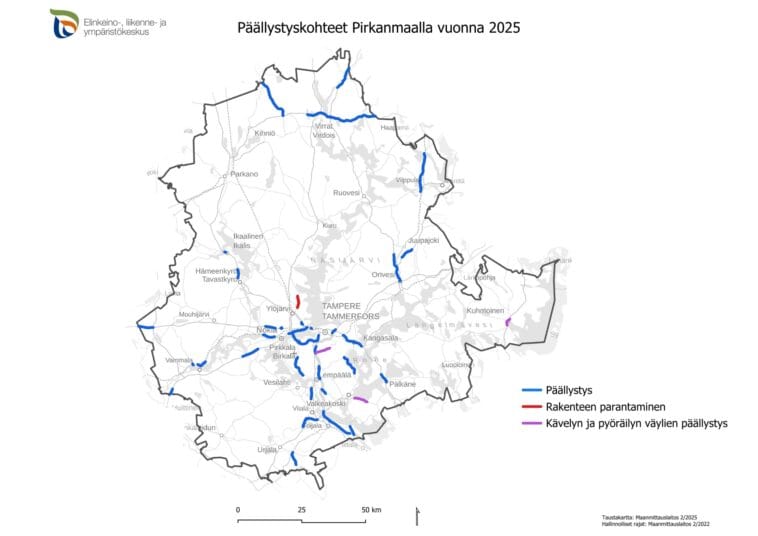 Pirkanmaa, päällystystyöt 2025