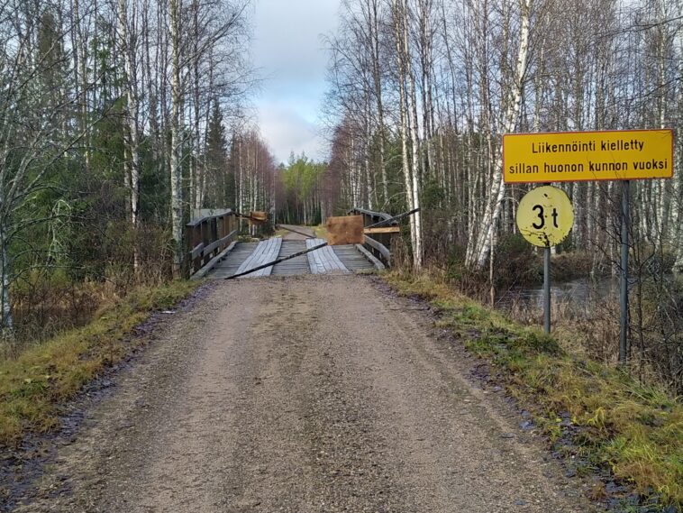 Silta, huonokuntoinen, yksityistie