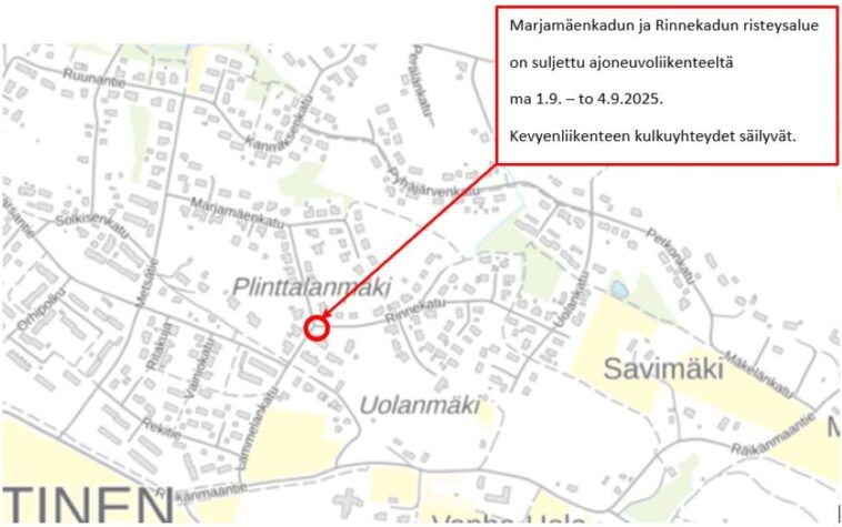 Huittinen, Marjamäenkatu, Rinnekatu