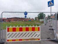 Uimahallin paikka, uimahallin työmaa, työmaa-aita, Sylvää, Rautavedenkatu