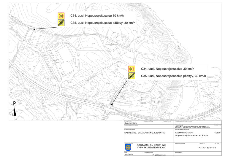 Suodenniemi, nopeusrajoitusalue