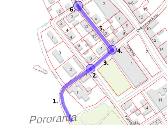 Työmaa Pororanta, Onkiniemenkatu, Liekolankatu
