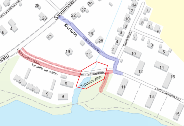 Uittomiehenkadun rumputyö