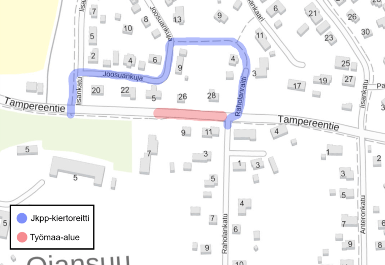 Tampereentien työmaa