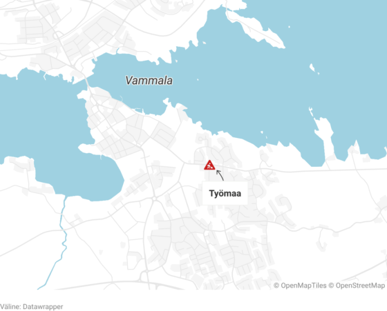 Raholankadun ja Tampereentien vesihuoltotyömaa
